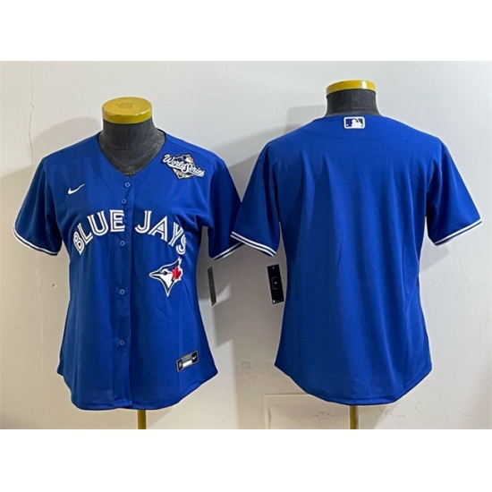 Women's Toronto Blue Jays Blank Royal 2025 World Series Cool Base Stitched Baseball Jersey(Run Small) - Ujersey