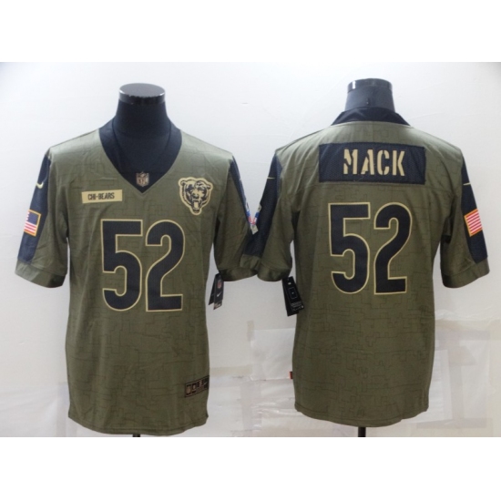 Men's Chicago Bears #52 Khalil Mack Nike Olive 2021 Salute To Service Limited Player Jersey - Ujersey