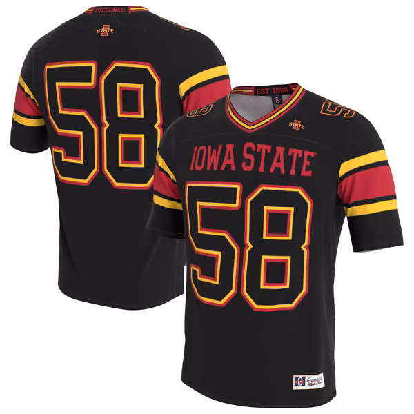 Unisex GameDay Greats Iowa State Cyclones Lightweight Collegiate Football Blackout Fashion Jersey - Ujersey