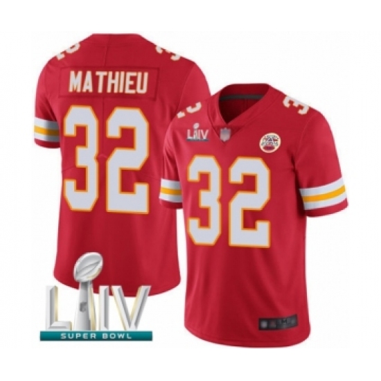Men's Kansas City Chiefs #32 Tyrann Mathieu Red Team Color Vapor Untouchable Limited Player Super Bowl LIV Bound Football Jersey - Ujersey