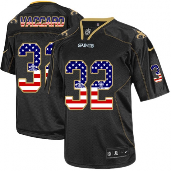 Men's Nike New Orleans Saints #32 Kenny Vaccaro Elite Black USA Flag Fashion NFL Jersey - Ujersey