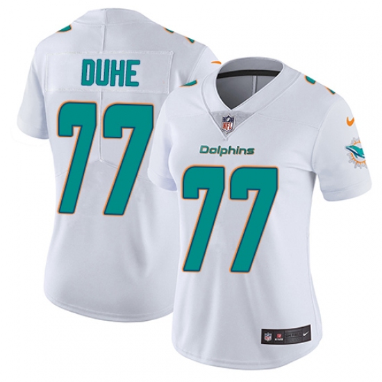Women's Nike Miami Dolphins #77 Adam Joseph Duhe Elite White NFL Jersey - Ujersey