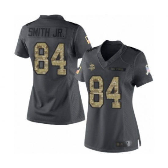 Women's Minnesota Vikings #84 Irv Smith Jr. Limited Black 2016 Salute to Service Football Jersey - Ujersey
