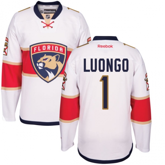 Youth Reebok Florida Panthers #1 Roberto Luongo Authentic White Away NHL Jersey - Ujersey