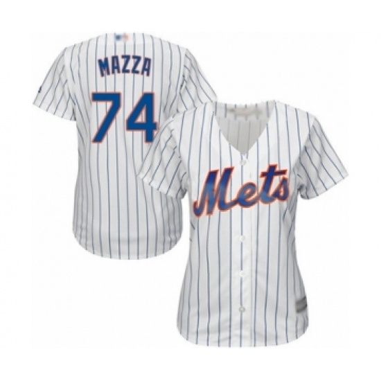 Women's New York Mets #74 Chris Mazza Authentic White Home Cool Base Baseball Player Jersey - Ujersey