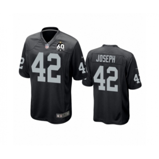 Youth Oakland Raiders #42 Karl Joseph Game Black 60th Anniversary Team Color Football Jersey