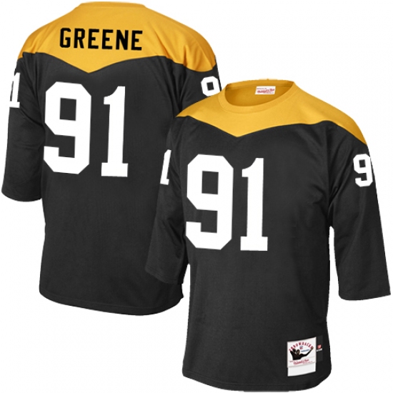 Men's Mitchell and Ness Pittsburgh Steelers #91 Kevin Greene Elite Black 1967 Home Throwback NFL Jersey - Ujersey