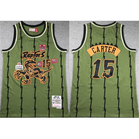 Men's Toronto Raptors #15 Vince Carter Green 1998-99 Throwback Stitched Jersey - Ujersey