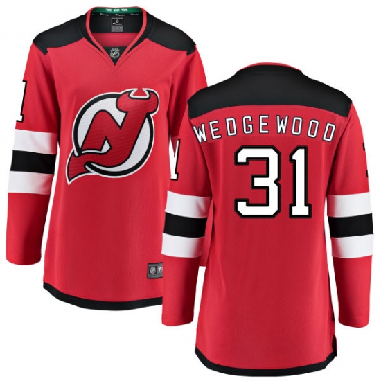 Women's New Jersey Devils #31 Scott Wedgewood Fanatics Branded Red Home Breakaway NHL Jersey - Ujersey