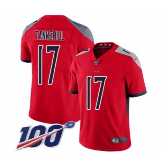 Men's Tennessee Titans #17 Ryan Tannehill Limited Red Inverted Legend 100th Season Football Jersey - Ujersey
