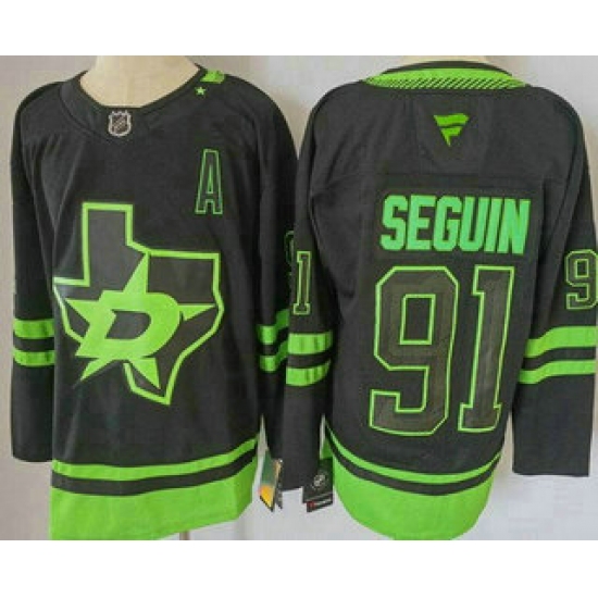 Men's Dallas Stars #91 Tyler Seguin Black Alternate Authentic Jersey - Ujersey