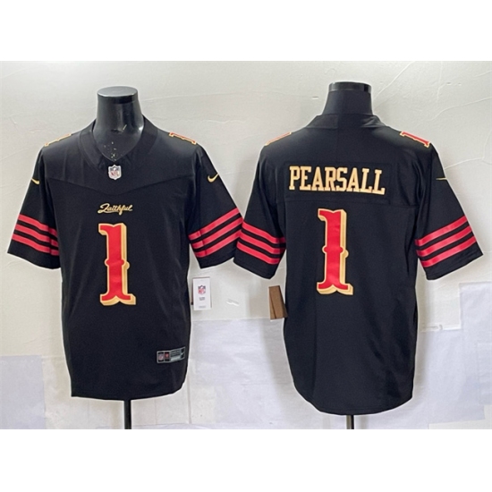 Men's San Francisco 49ers #1 Ricky Pearsall Black 2025 F.U.S.E. “Rivalries” Vapor Limited Stitched Football Jersey - Ujersey