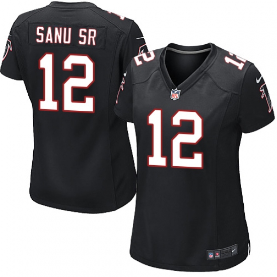 Women's Nike Atlanta Falcons #12 Mohamed Sanu Game Black Alternate NFL Jersey