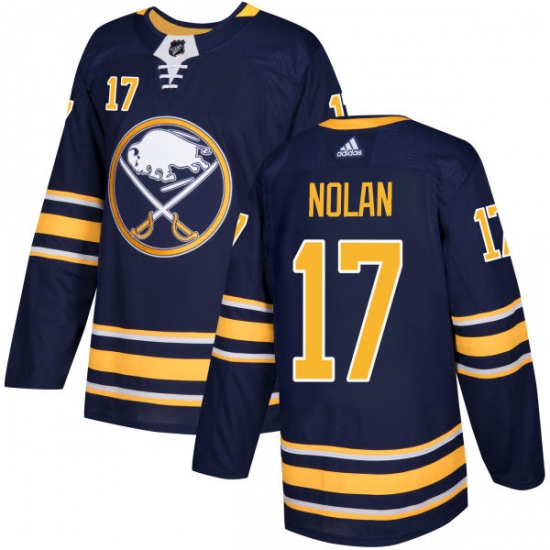 Youth Adidas Buffalo Sabres #17 Jordan Nolan Premier Navy Blue Home NHL Jersey - Ujersey