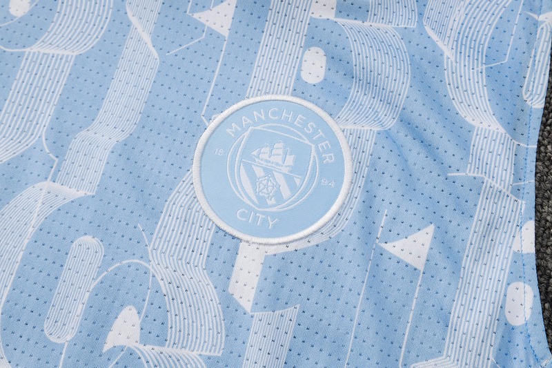 Manchester City Sleeveless Training Jersey Kit Light Blue 2025/26 - Ujersey NHL
