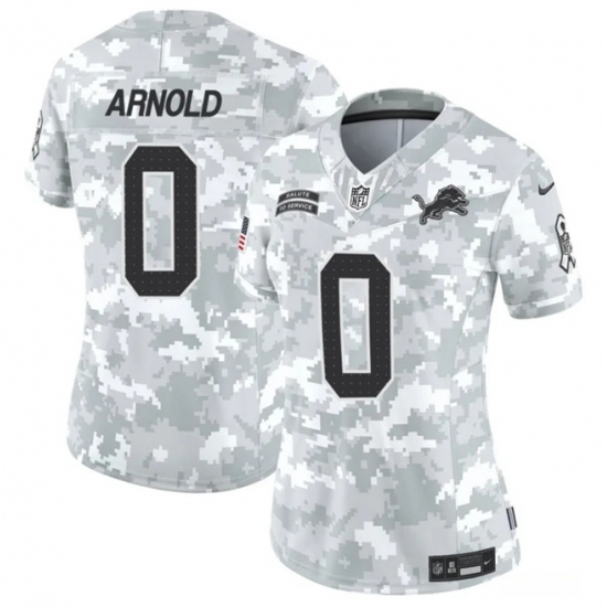 Women's Detroit Lions #0 Terrion Arnold 2024 F.U.S.E Arctic Camo Salute To Service Limited Stitched Jersey(Run Small) - Ujersey