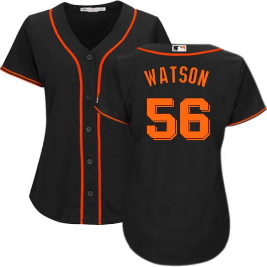 Women's Majestic San Francisco Giants #56 Tony Watson Authentic Black Alternate Cool Base MLB Jersey