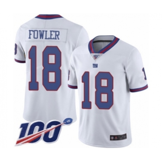 Youth New York Giants #18 Bennie Fowler Limited White Rush Vapor Untouchable 100th Season Football Jersey - Ujersey