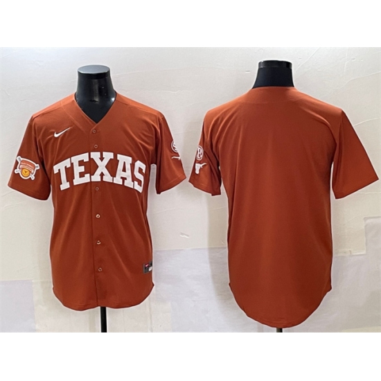 Men's Texas Longhorns Blank Orange 2025 Softball National Champions & SEC Patch Stitched Jersey - Ujersey