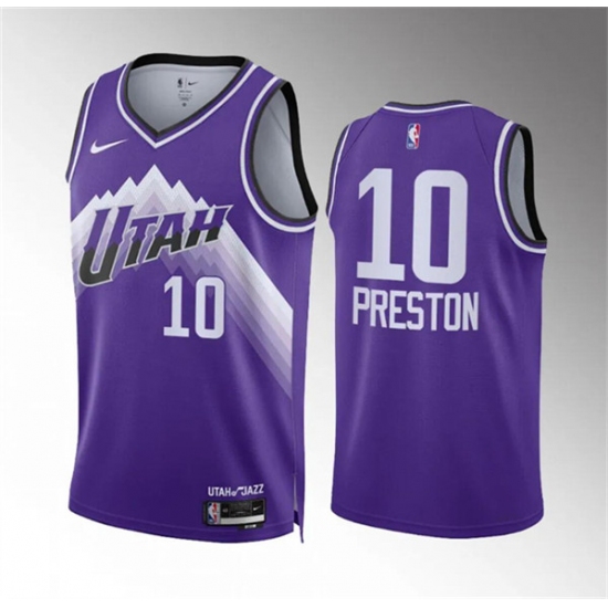 Men's Utah Jazz #10 Jason Preston Purple Classic Edition Stitched Basketball Jersey - Ujersey
