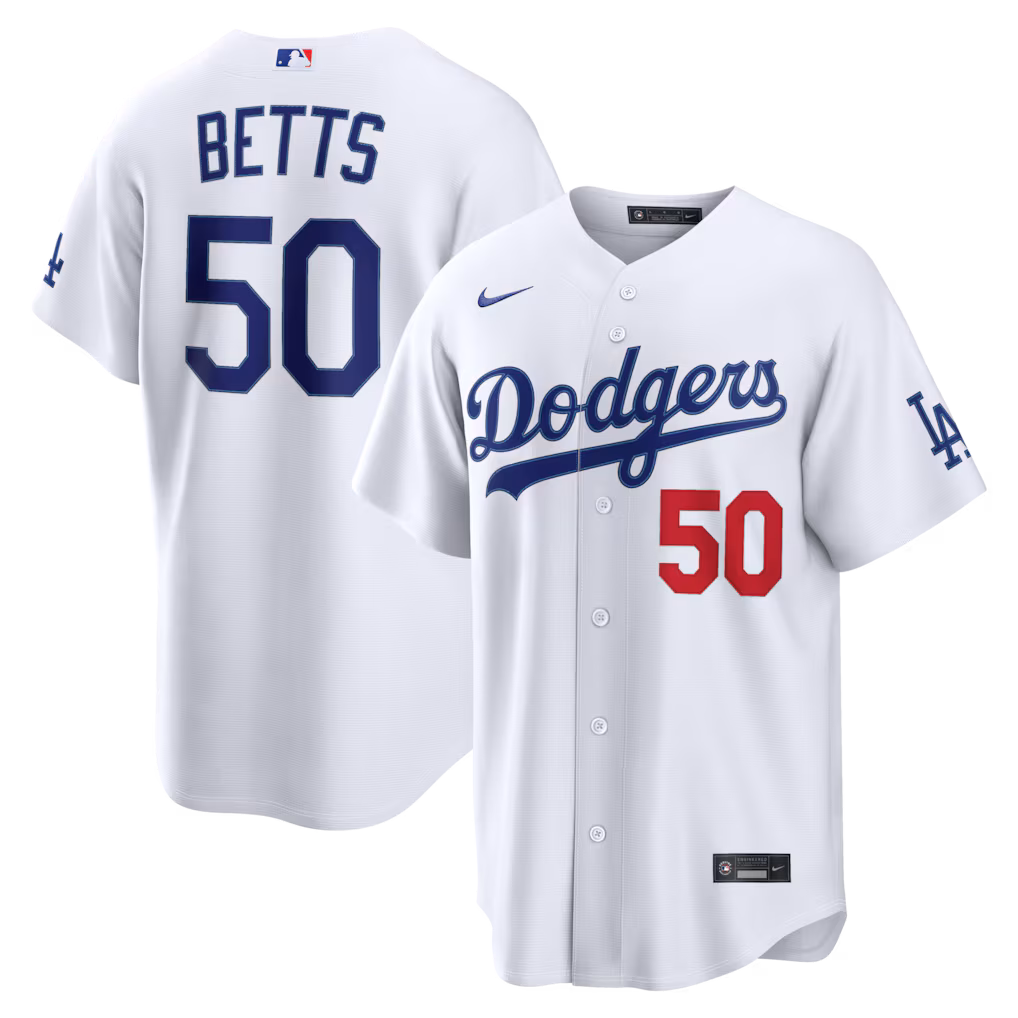 Men's Los Angeles Dodgers Mookie Betts Nike White Home Stadium Jersey - Ujersey NHL