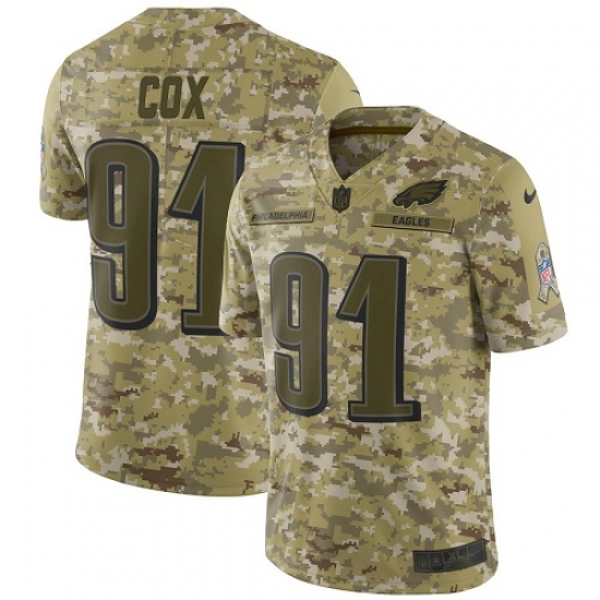 Men's Nike Philadelphia Eagles #91 Fletcher Cox Limited Camo 2018 Salute to Service NFL Jersey - Ujersey