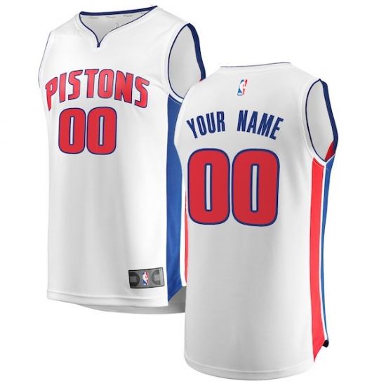 Men's Detroit Pistons Fanatics Branded White Fast Break Custom Replica Jersey - Association Edition - Ujersey