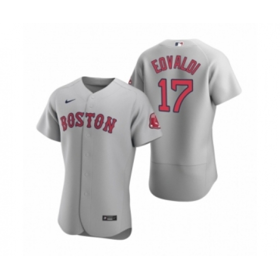 Men's Boston Red Sox #17 Nathan Eovaldi Nike Gray Authentic Road Jersey - Ujersey