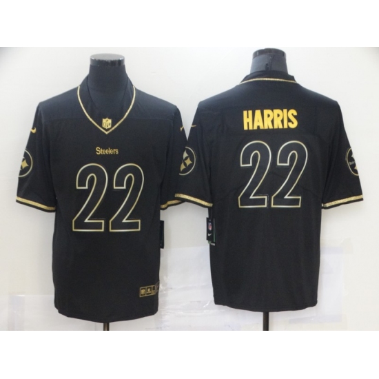 Men's Pittsburgh Steelers #22 Najee Harris Nike Black Gold Draft First Round Pick Limited Jersey - Ujersey