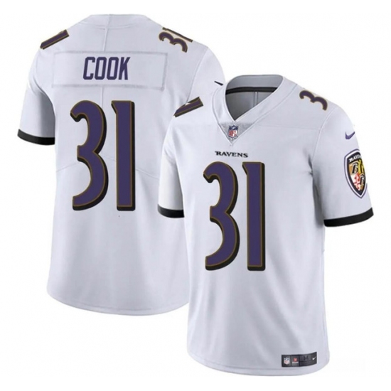 Men's Baltimore Ravens #31 Dalvin Cook White Vapor Limited Football Stitched Jersey - Ujersey