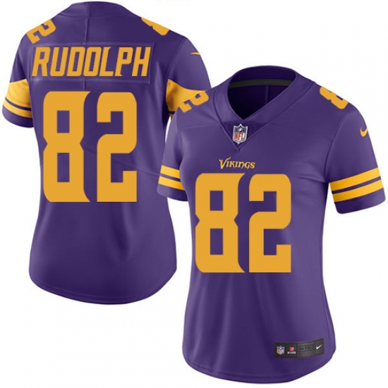 Women's Nike Minnesota Vikings #82 Kyle Rudolph Elite Purple Rush Vapor Untouchable NFL Jersey - Ujersey