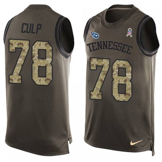 Men's Nike Tennessee Titans #78 Curley Culp Limited Green Salute to Service Tank Top NFL Jersey - Ujersey