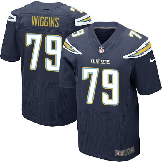 Men's Nike Los Angeles Chargers #79 Kenny Wiggins Elite Navy Blue Team Color NFL Jersey - Ujersey