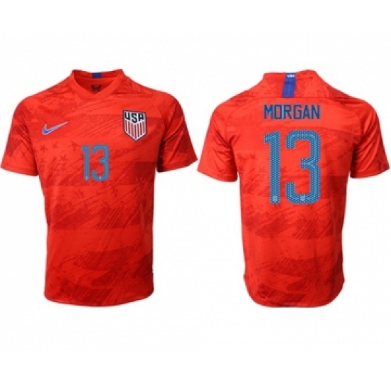USA #13 Morgan Away Soccer Country Jersey