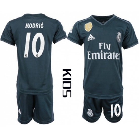 Real Madrid #10 Modric Away Kid Soccer Club Jersey