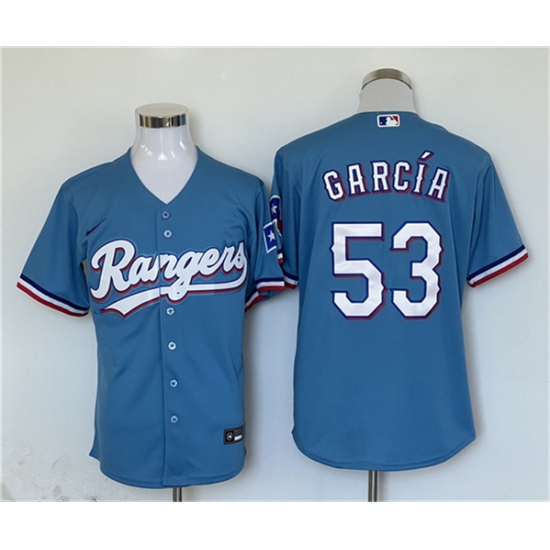 Men's Texas Rangers #53 Adolis Garcia Blue Cool Base Stitched Jersey - Ujersey