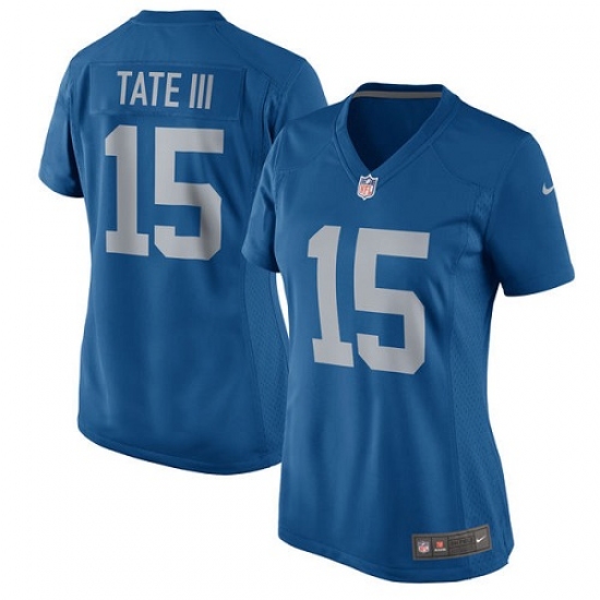Women's Nike Detroit Lions #15 Golden Tate III Game Blue Alternate NFL Jersey - Ujersey