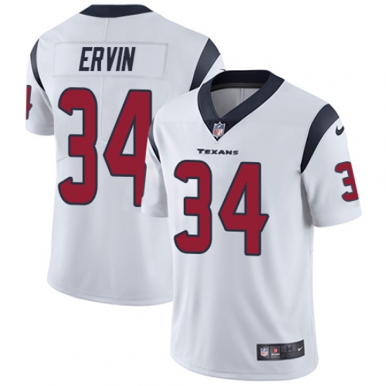 Men's Nike Houston Texans #34 Tyler Ervin Limited White Vapor Untouchable NFL Jersey - Ujersey