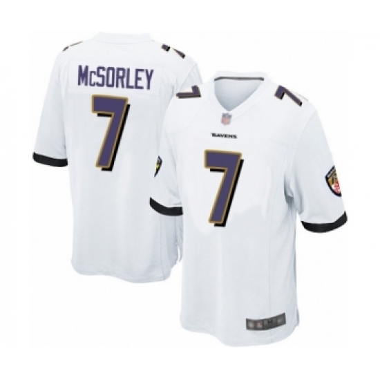 Men's Baltimore Ravens #7 Trace McSorley Game White Football Jersey - Ujersey