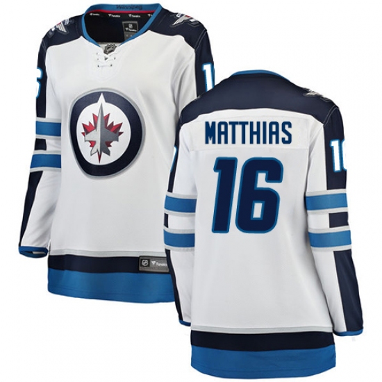 Women's Winnipeg Jets #16 Shawn Matthias Fanatics Branded White Away Breakaway NHL Jersey - Ujersey