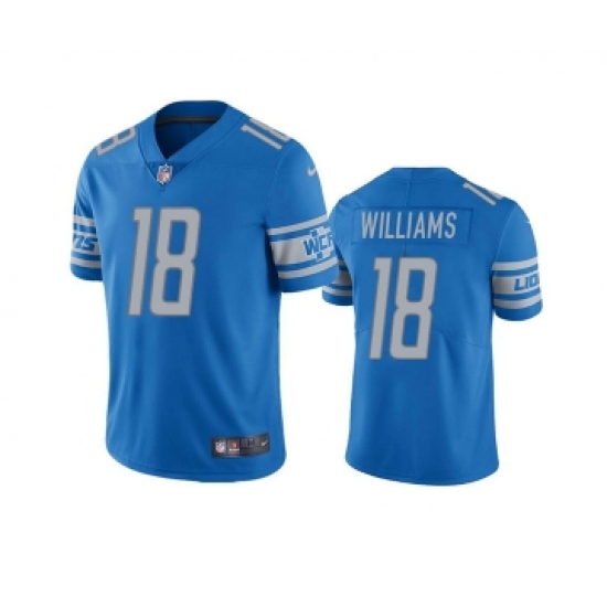 Mens Detroit Lions #18 Jameson Williams Blue Vapor Untouchable Limited Stitched Jersey - Ujersey