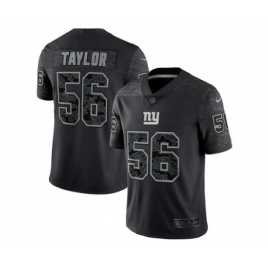 Men's New York Giants #56 Lawrence Taylor Black Reflective Limited Stitched Football Jersey - Ujersey