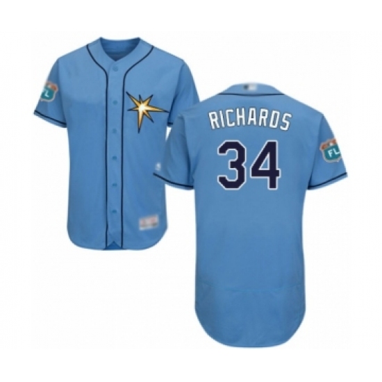 Men's Tampa Bay Rays #34 Trevor Richards Light Blue Flexbase Authentic Collection Baseball Player Jersey - Ujersey