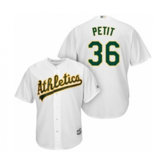 Youth Oakland Athletics #36 Yusmeiro Petit Authentic White Home Cool Base Baseball Player Jersey - Ujersey