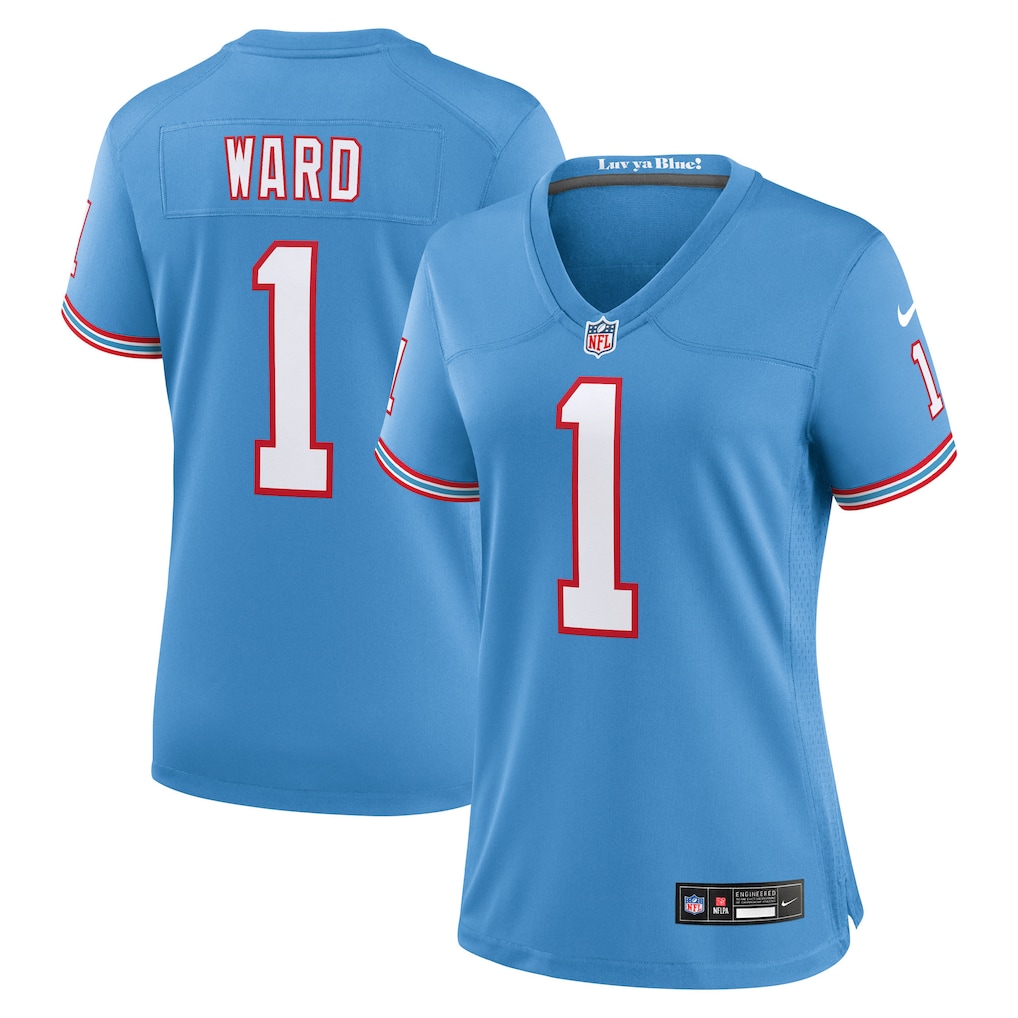 Women's Tennessee Titans Cameron Ward Nike Light Blue Alternate Oilers Throwback Game Jersey