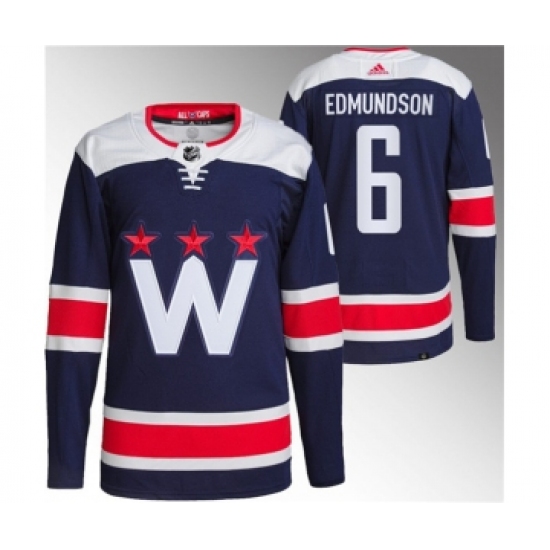 Men's Washington Capitals #6 Joel Edmundson Navy Stitched Jersey - Ujersey