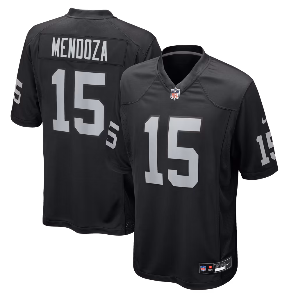 Men's Las Vegas Raiders Fernando Mendoza Nike Black Team Game Jersey - SUjersey01