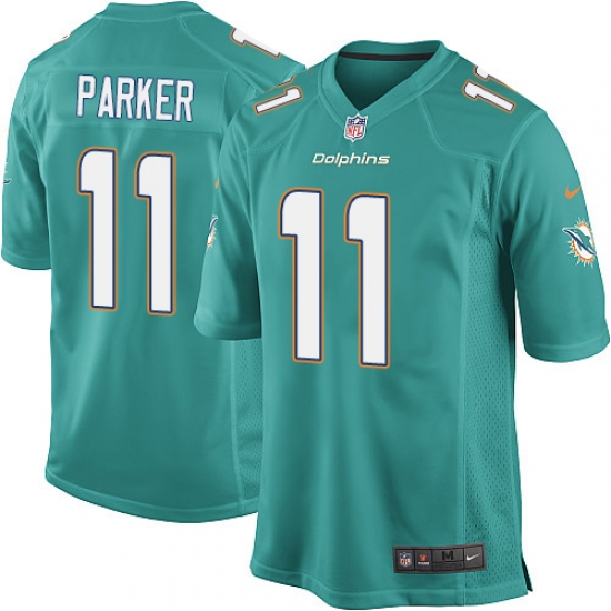 Men's Nike Miami Dolphins #11 DeVante Parker Game Aqua Green Team Color NFL Jersey - Ujersey