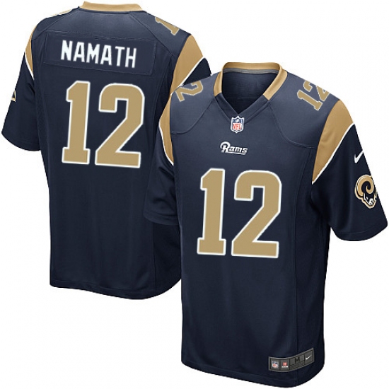 Men's Nike Los Angeles Rams #12 Joe Namath Game Navy Blue Team Color NFL Jersey - Ujersey