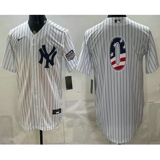 Men's New York Yankees #0 Marcus Stroman White 2026 USA 250 Fourth of July Home Stadium Stitched Jersey - Ujersey